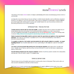 HorseCentered Levels curriculum - partial first page