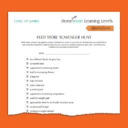 sample page for Orange Level unmounted nutrition teaching tool - Feed Store Scavenger Hunt