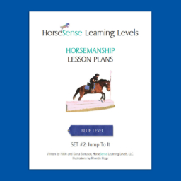 cover image of mounted lesson plans set for Blue Horsemanship showing jumping skills