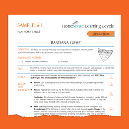sample page from orange level lesson plans