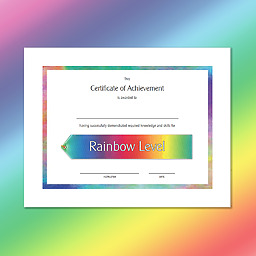 Simple Levels Certificate Rainbow Print