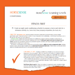 first page of Orange HorseSense Teaching Guide - Fitness First